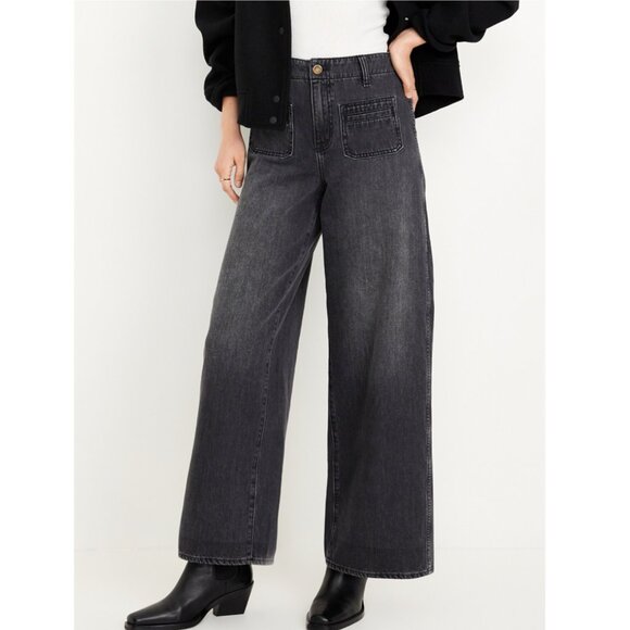 Old Navy High-Waisted Baggy Wide-Leg Trouser Jeans - Picture 2 of 8